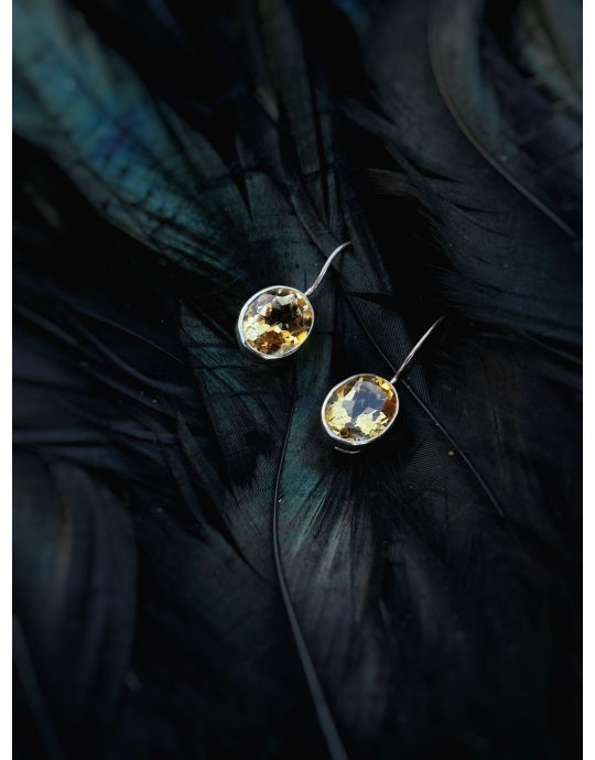 tsitriiniga hõbekõrvarõngad