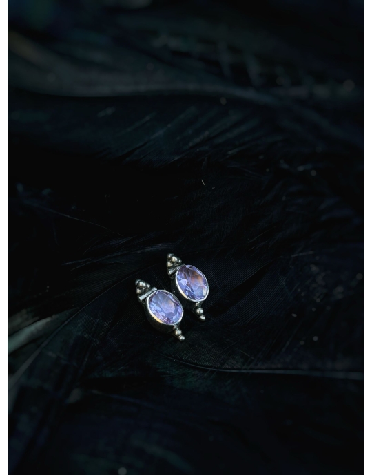 ametüstist hõbekõrvarõngad