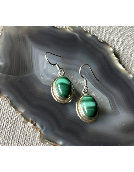 hõbedast kõrvarõngad malahhiidiga