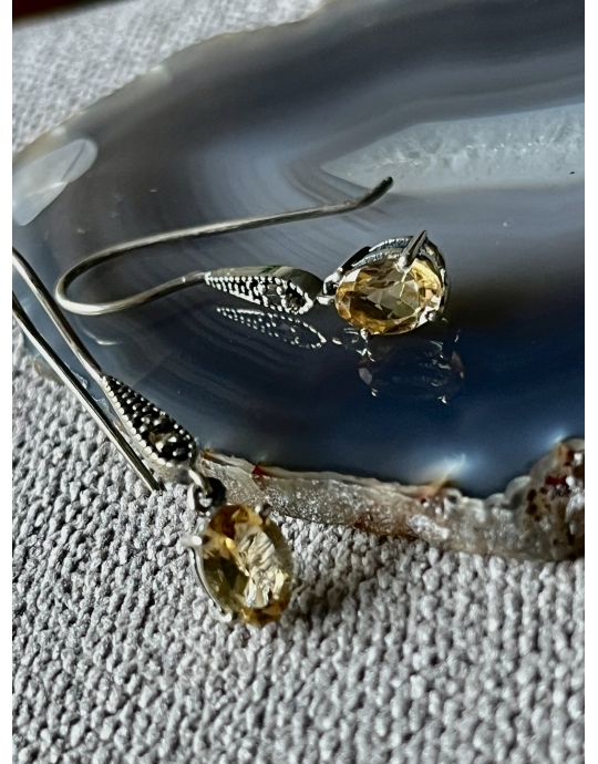 hõbedast kõrvarõngad tsitriiniga